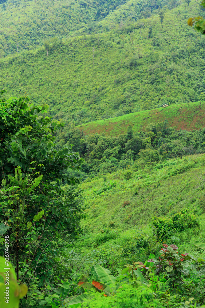 A natural geological wonder of limestone mountain, Laos A natural geological wonder of limestone mountain, Laos