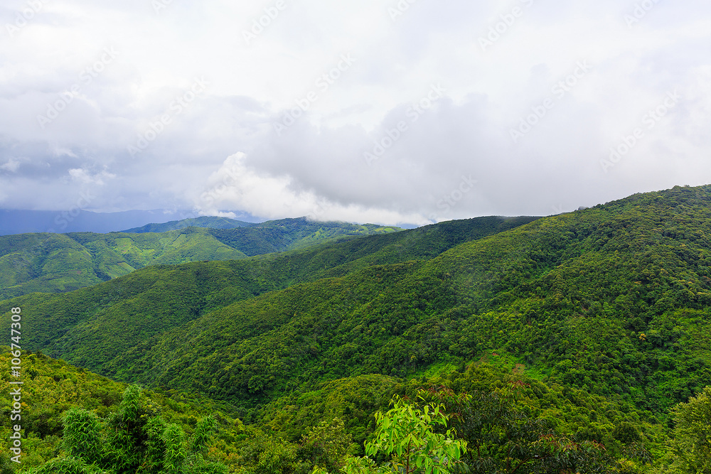 A natural geological wonder of limestone mountain, Laos A natural geological wonder of limestone mountain, Laos