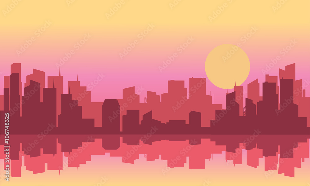 Silhouette of a beautiful city