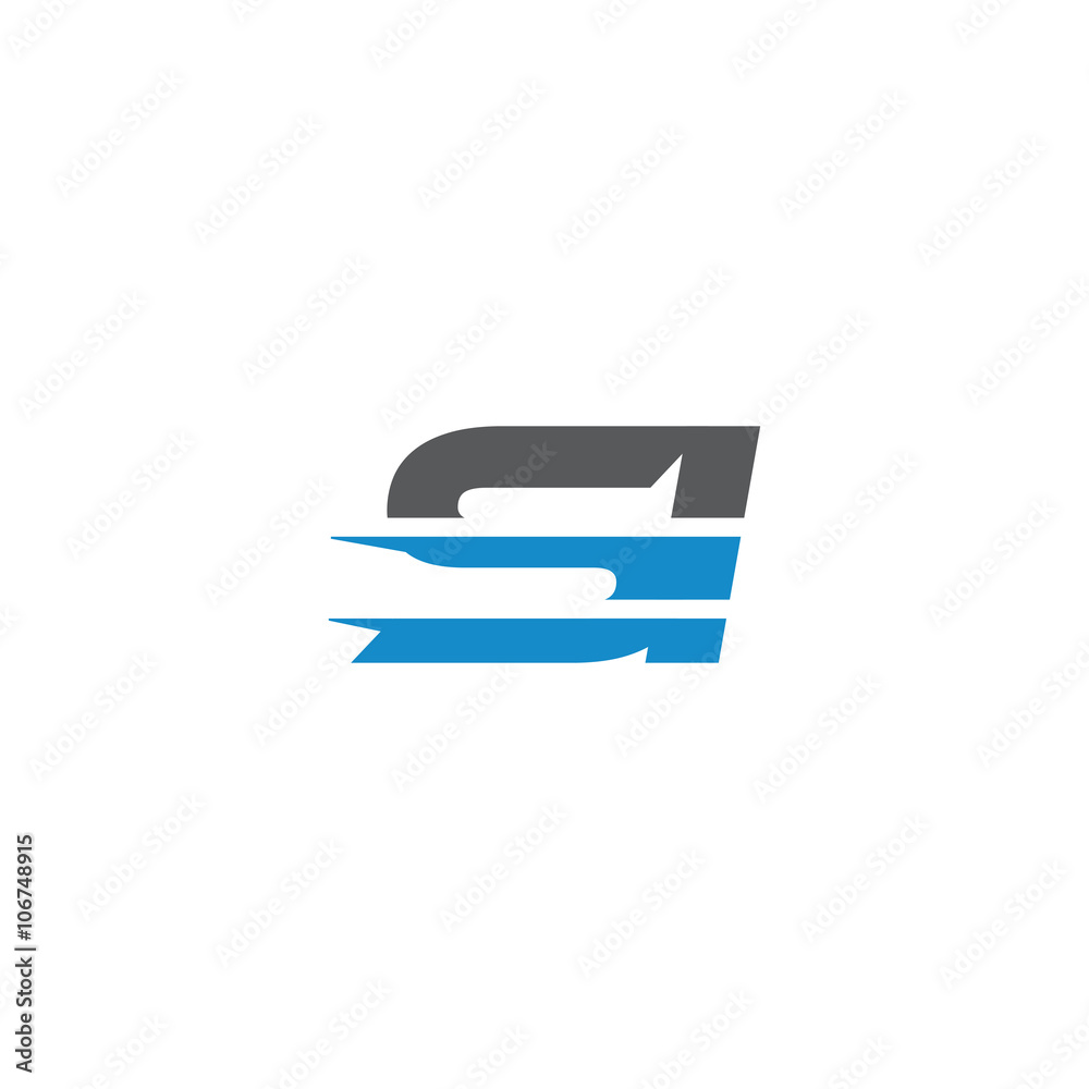 Simple Modern Dynamic Letter Initial Logo si Simple Modern Dynamic Letter Initial Logo si
