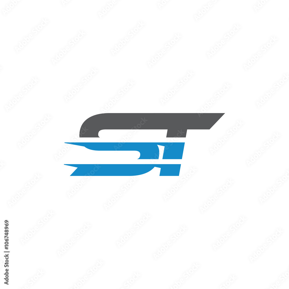 Simple Modern Dynamic Letter Initial Logo st