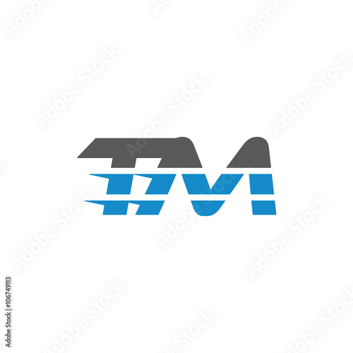 Simple Modern Dynamic Letter Initial Logo tm