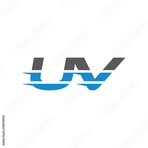 Simple Modern Dynamic Letter Initial Logo uv