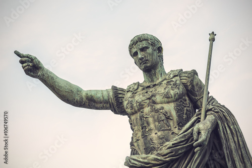 Photography Bronze statue of Augustus, the first emperor of Rome and father of the nation, R