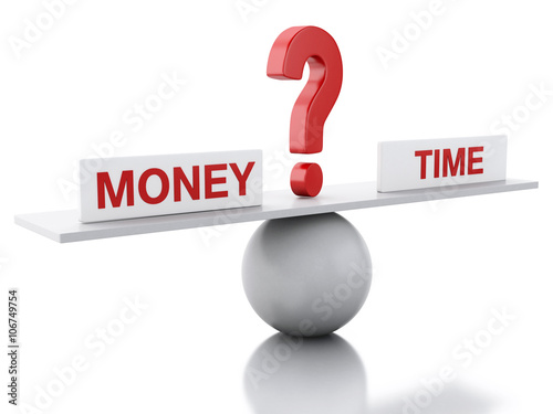3D Seesaw balance between money and time