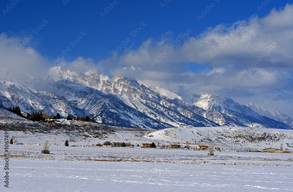 Grand Tetons view from Elk Refuge