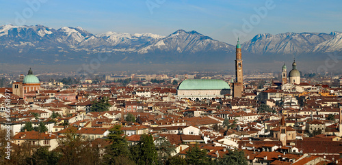 Vicenza, Italy, panorama with Basilica Palladiana and many house photo
