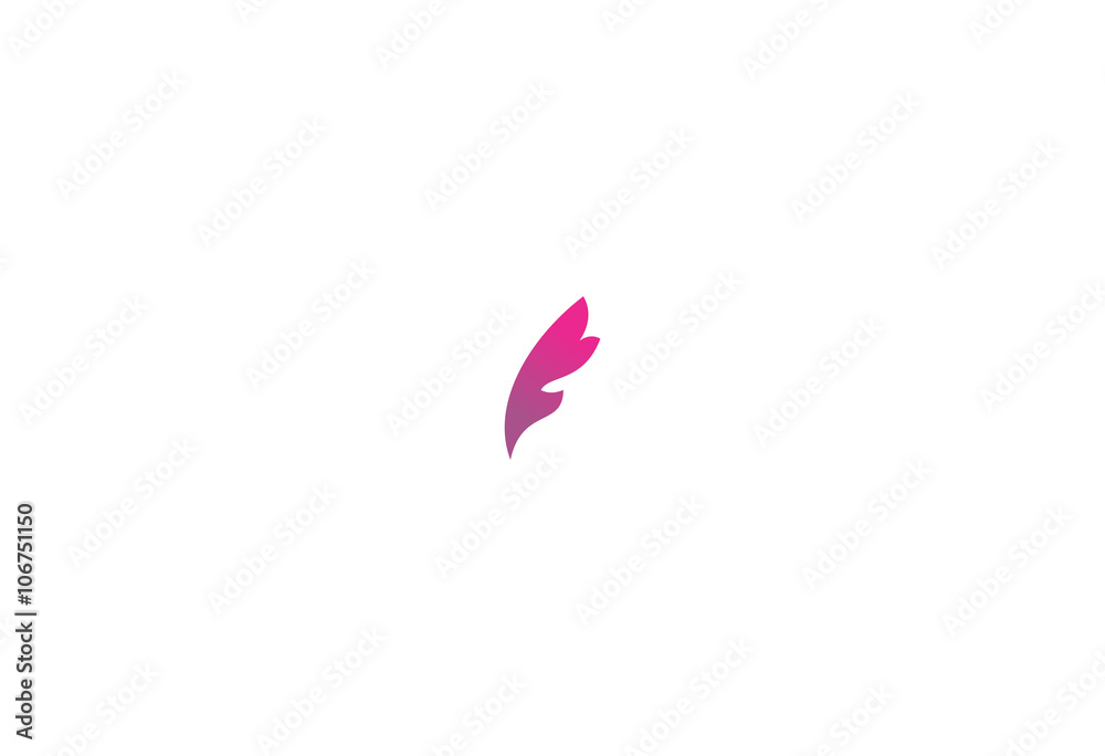 Color feather Icon design logo