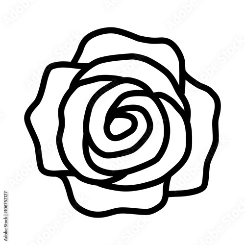 Rose flower or romantic rose line art icon for apps and websites 