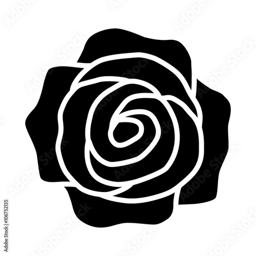 Rose flower or romantic rose flat icon for apps and websites 