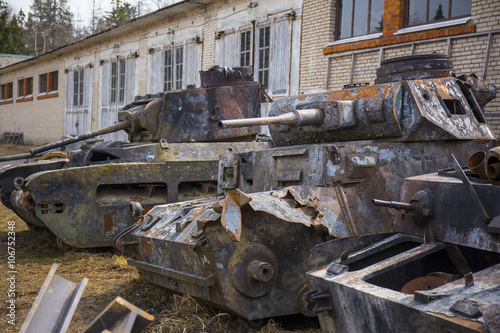 Destroyed german old tanks