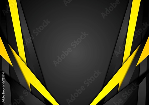 Black and yellow corporate tech vector striped design