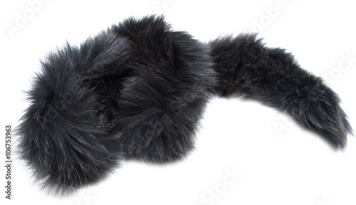 black fur collar on a white background