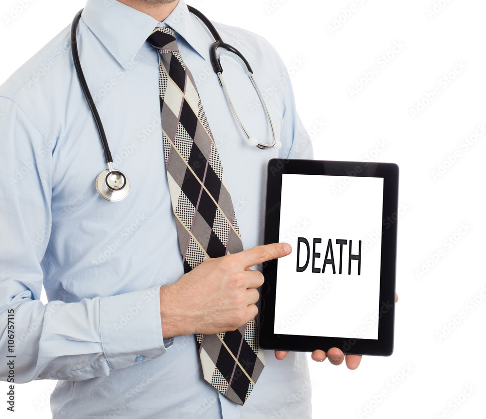 Doctor holding tablet - Death Doctor holding tablet - Death
