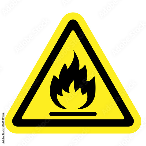 sign fire yellow