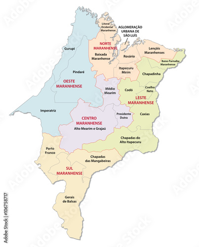 maranhao administrative map photo