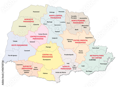 parana administrative map photo