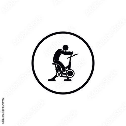 Icon man on bike simulator.