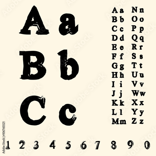 English Alphabet dirty or grunge