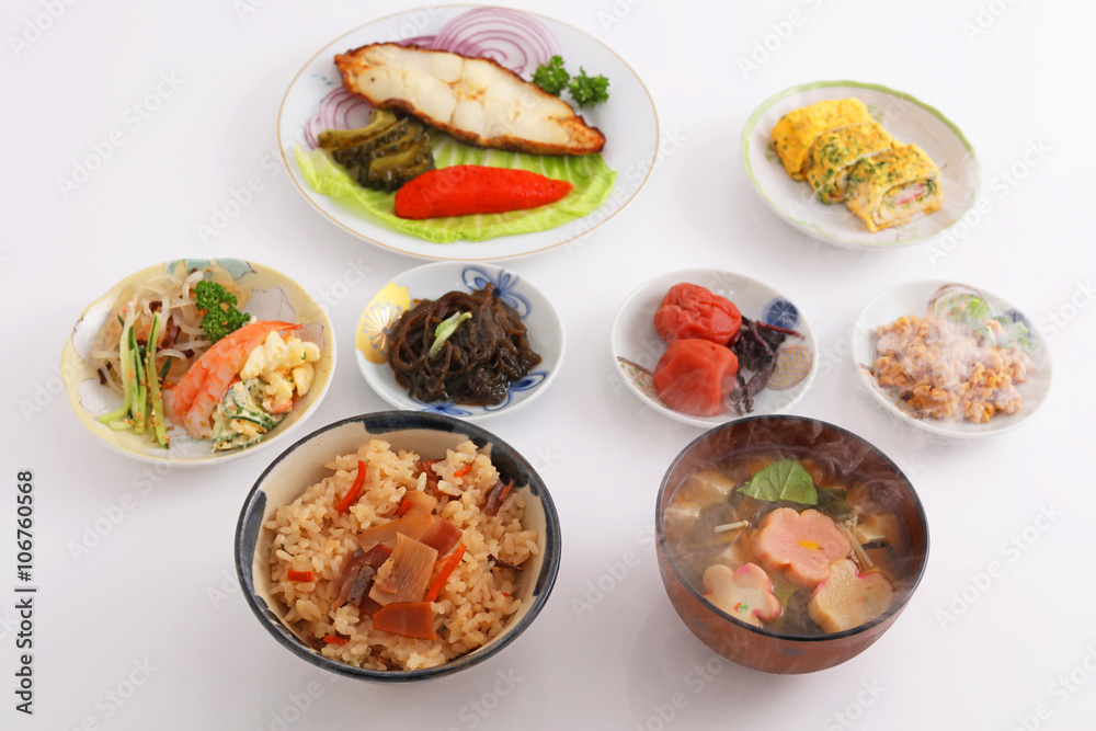 おいしそうな和風朝食 おいしそうな和風朝食