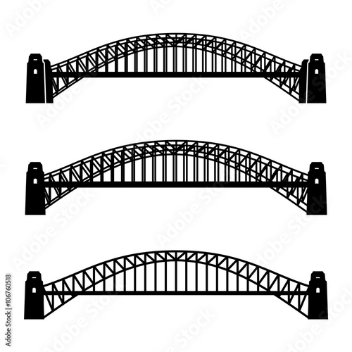 vector metal Sydney Harbour bridge black symbol