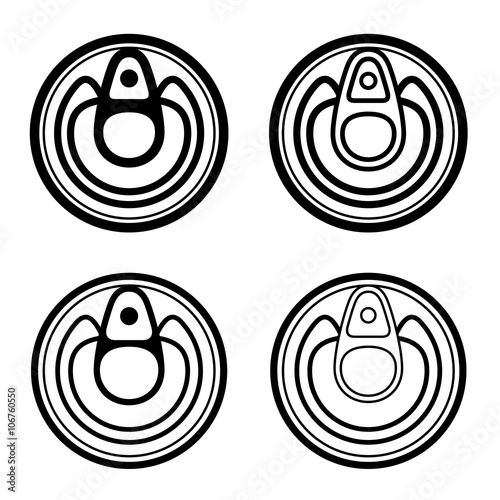 vector small food cans black symbol
