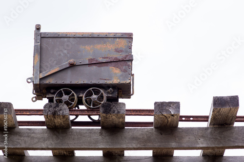 Old gold mining rail cart on display Charters Towers, Queensland, Australia
