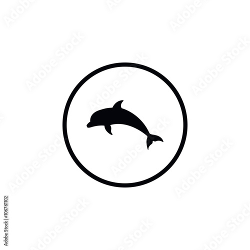 Icon, silhouette dolphin.