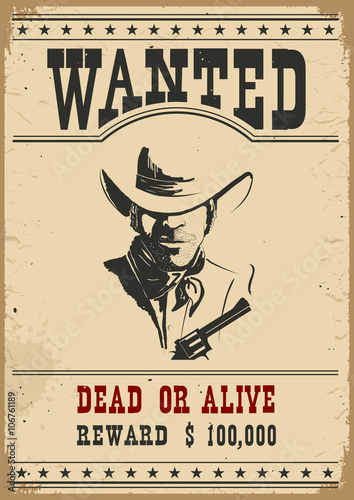 Plakat Wanted poster.Vector zachodniej ilustracji