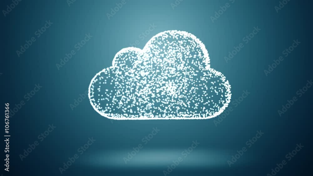 cloud storage from dots an lines slow moving, network conception from a plurality of hosts and communications 4K