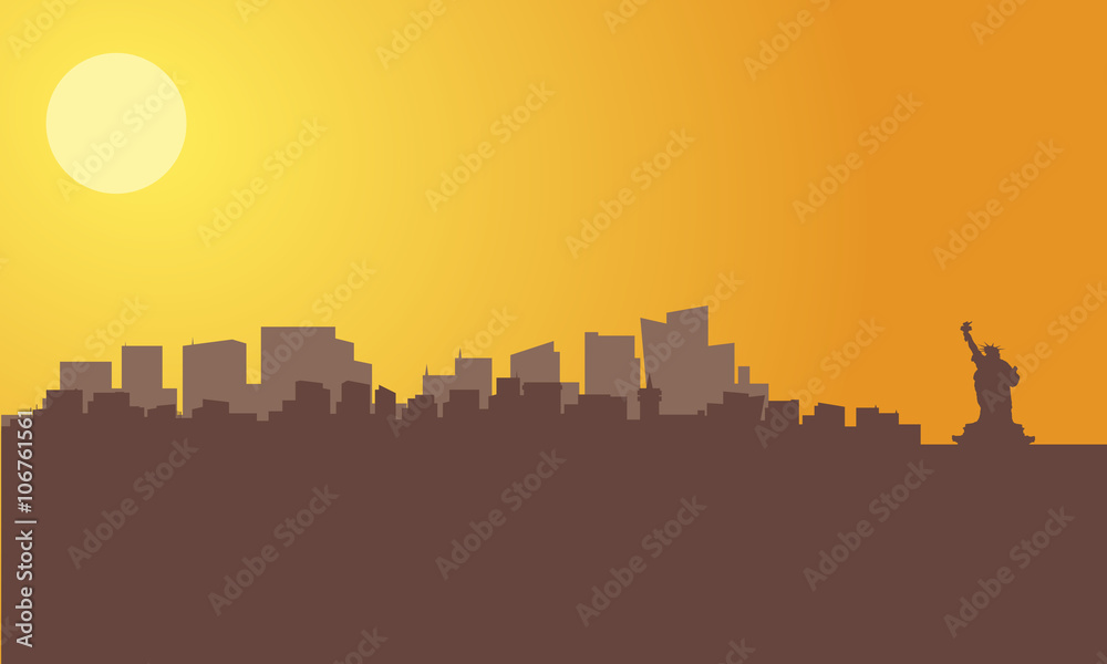 silhouette of new york city skyline