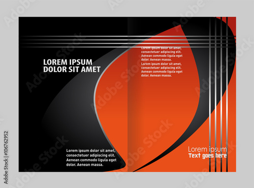 Black and orange template for advertising brochure
 photo