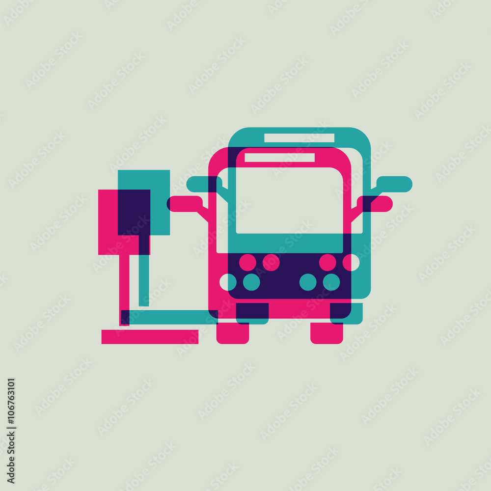 Fototapeta premium icon bus stop