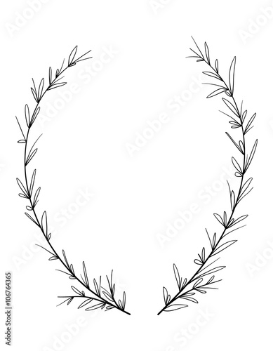 Hand drawn decorative laurel wreath. Vintage design elements. Perfect for invitations  greeting cards  certificates  quotes and more