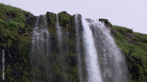 Top of the Seljalandsfoss waterfall in southern Iceland photo