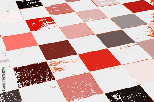 Abstract grunge chess board in red tones