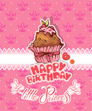 Happy birthday, little princess - holiday card for girl with pan
