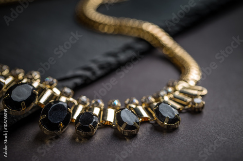 Necklace with black stones