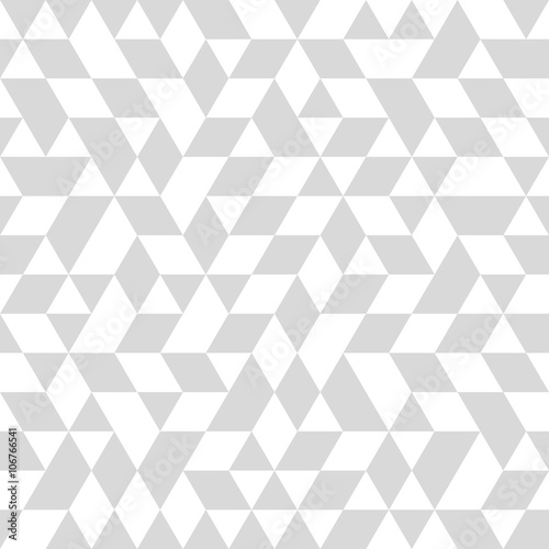 Geometric vector pattern with gray and white triangles. Seamless abstract background