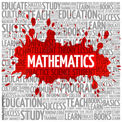 Mathematics word cloud, education concept
