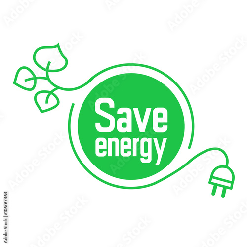 eco energy saver illustrated logo icon