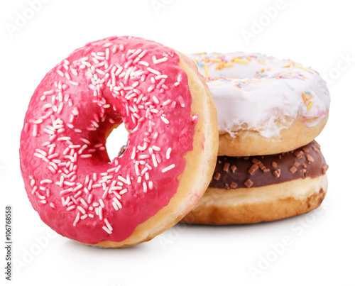 Tableau sur toile donut isolated on white