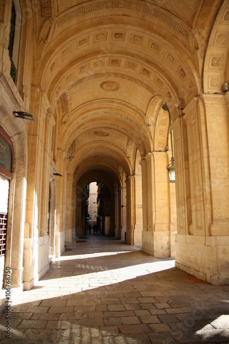 Arcades on the Valetta streets  Malta