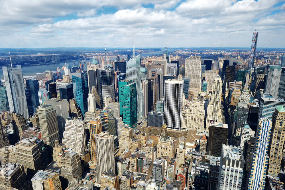 Obraz premium New York City Manhattan skyline aerial view