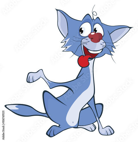 Illustration of Cute Cat. Cartoon Character