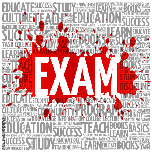 EXAM. Word education collage