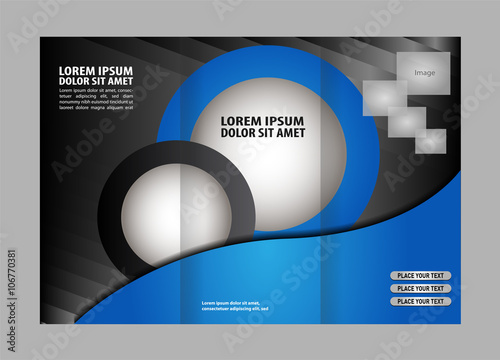 Professional Business Trifold Brochure, Template or Flyer design with free space for your image.
