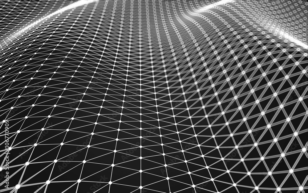 Obraz premium Abstract polygonal space low poly dark background