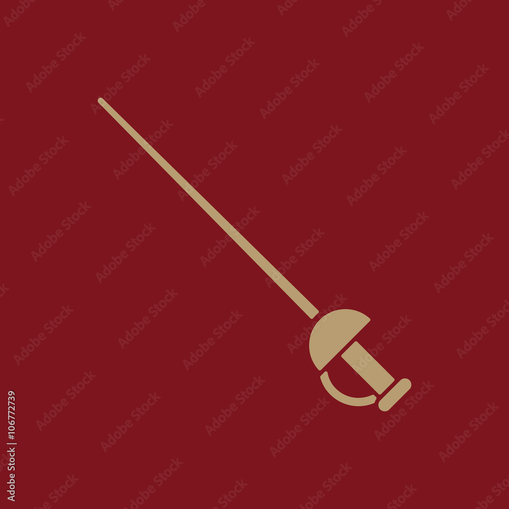The sword icon. Epee symbol. Flat The sword icon. Epee symbol. Flat