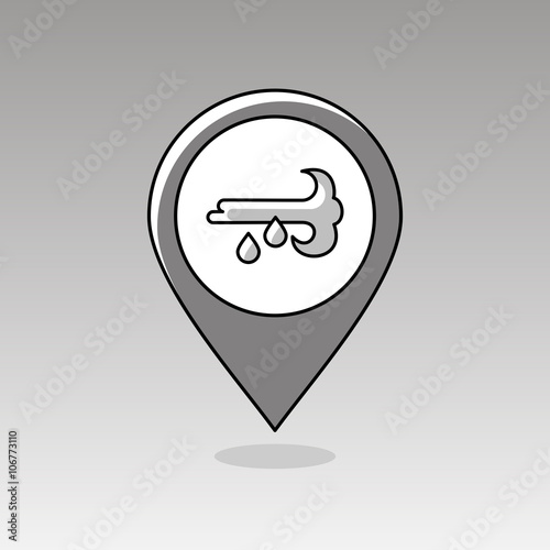 Free Download Wind Rain pin map icon. Meteorology. Weather - GFXLoad